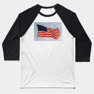 US FLAG Flying in the Sun Light Baseball T-Shirt